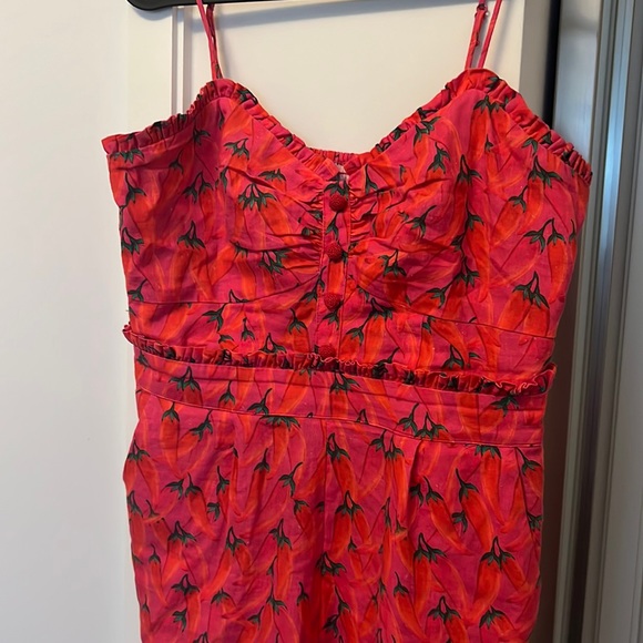 FARMRIO Pink Chilli Pepper Jumpsuit, Size Small - Picture 4 of 7